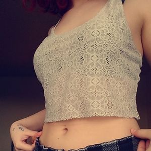 See through belly showing tank top